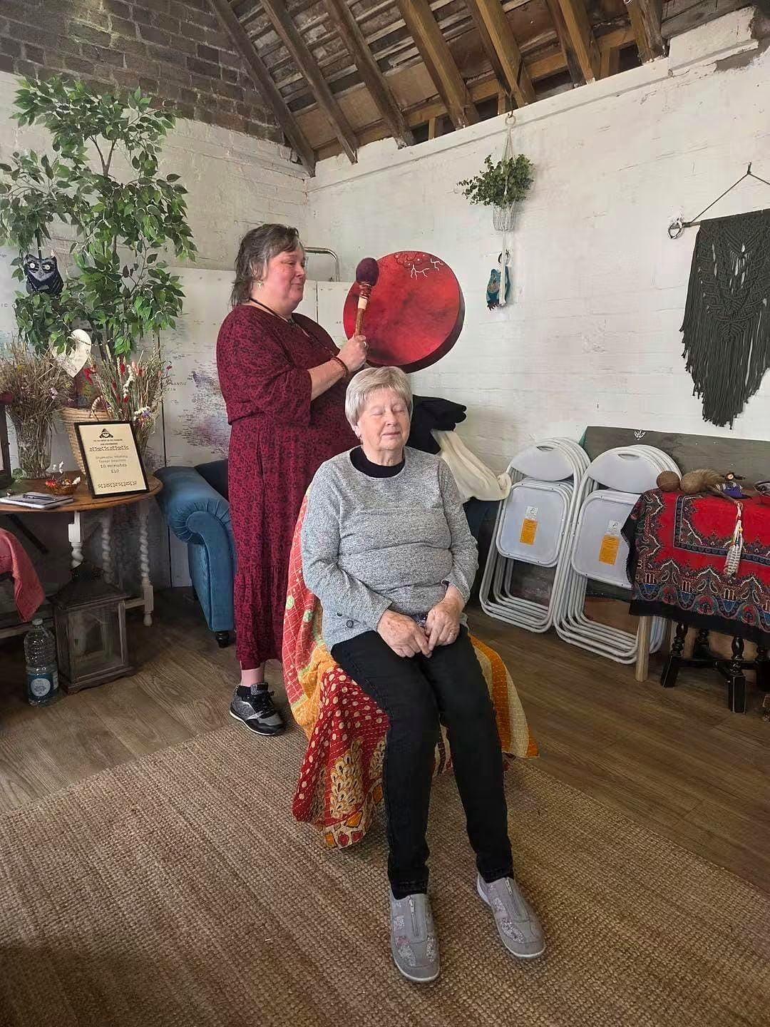 A gentle Reiki session with a drum at The Wenlock Witch